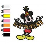 Mickey Mouse New BirthDay Embroidery Design